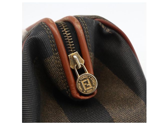 Pequin Borsa a mano in tela Pecan FENDI PVC nera e marrone Auth yk20326 Nero - vista 14