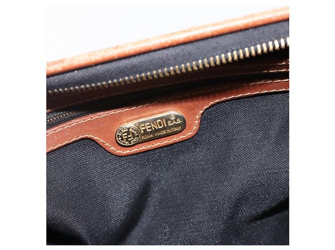 Pequin Borsa a mano in tela Pecan FENDI PVC nera e marrone Auth yk20326 Nero - vista 15