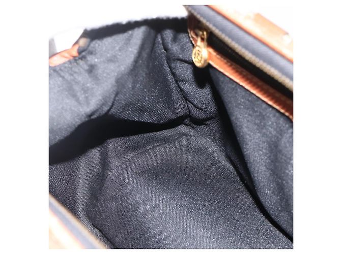 Pequin Borsa a mano in tela Pecan FENDI PVC nera e marrone Auth yk20326 Nero - vista 18