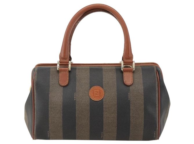 Pequin Borsa a mano in tela Pecan FENDI PVC nera e marrone Auth yk20326 Nero - vista 2