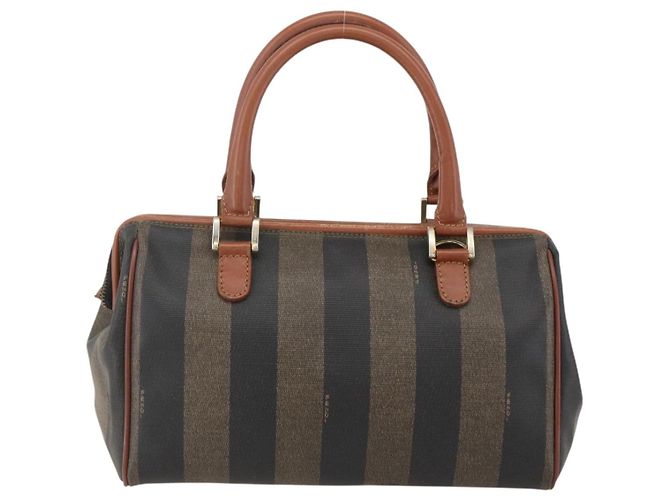 Pequin Borsa a mano in tela Pecan FENDI PVC nera e marrone Auth yk20326 Nero - vista 3
