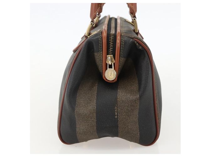Pequin Borsa a mano in tela Pecan FENDI PVC nera e marrone Auth yk20326 Nero - vista 4