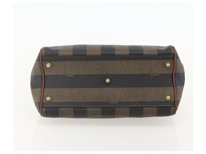 Pequin Borsa a mano in tela Pecan FENDI PVC nera e marrone Auth yk20326 Nero - vista 9