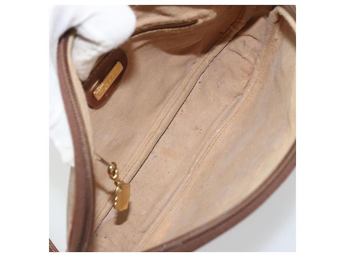 Gucci Borsa a spalla Micro GG Supreme in PVC Beige Oro Auth 175369 D'oro - vista 17