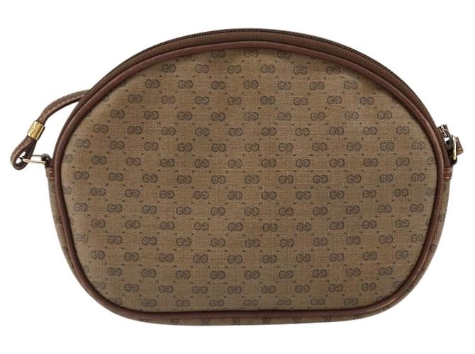 Gucci Borsa a spalla Micro GG Supreme in PVC Beige Oro Auth 175369 D'oro - vista 3