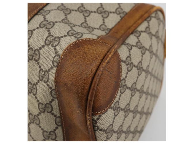 Gucci Borsa Boston GG Supreme in PVC Beige Oro Auth 175548 D'oro - vista 10