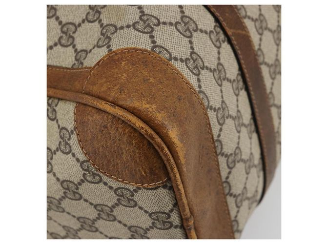 Gucci Borsa Boston GG Supreme in PVC Beige Oro Auth 175548 D'oro - vista 11
