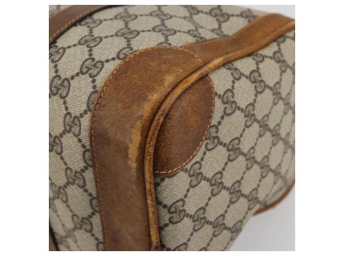 Gucci Borsa Boston GG Supreme in PVC Beige Oro Auth 175548 D'oro - vista 12