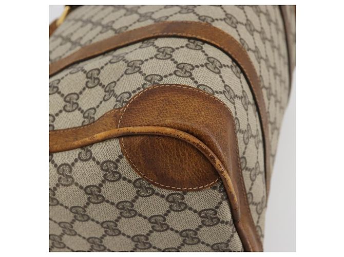 Gucci Borsa Boston GG Supreme in PVC Beige Oro Auth 175548 D'oro - vista 13