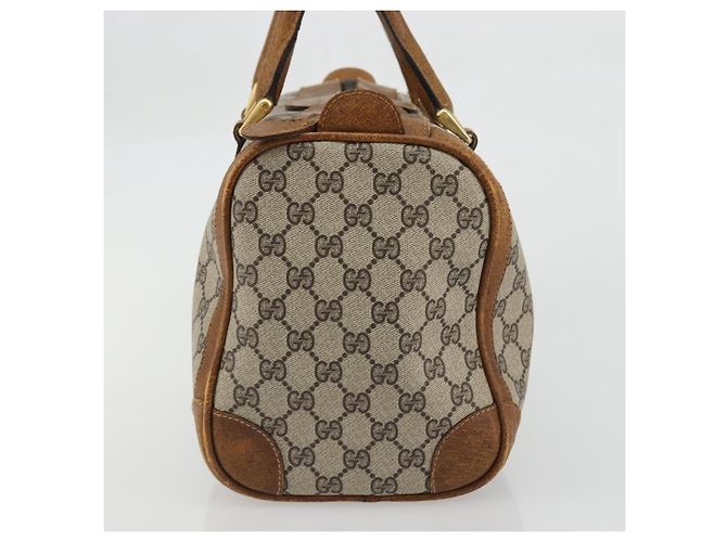 Gucci Borsa Boston GG Supreme in PVC Beige Oro Auth 175548 D'oro - vista 4