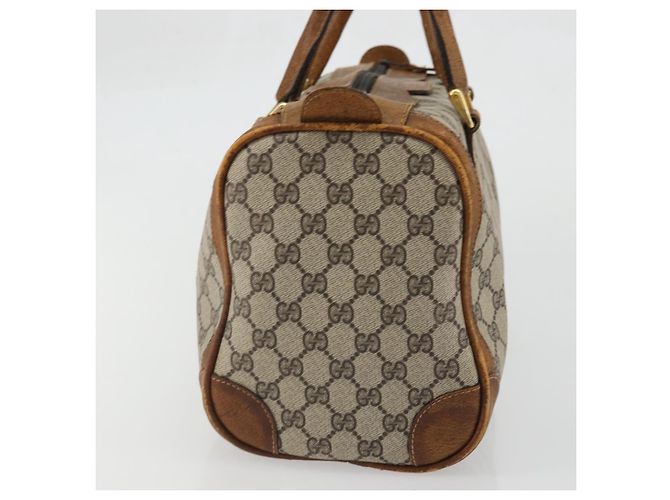 Gucci Borsa Boston GG Supreme in PVC Beige Oro Auth 175548 D'oro - vista 5
