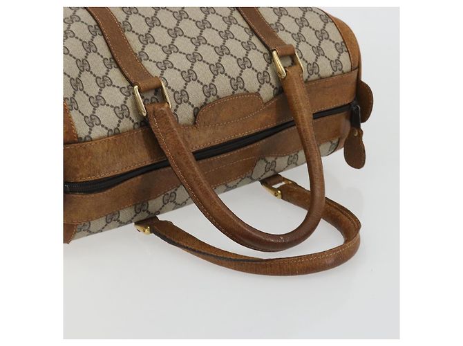 Gucci Borsa Boston GG Supreme in PVC Beige Oro Auth 175548 D'oro - vista 7