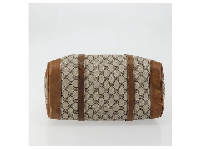 Gucci Borsa Boston GG Supreme in PVC Beige Oro Auth 175548 D'oro - vista 9