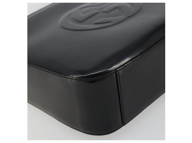 Borsa a Spalla GUCCI Pelle Verniciata Nera Argento 000 1046 0506 Auth 175203 - vista 11