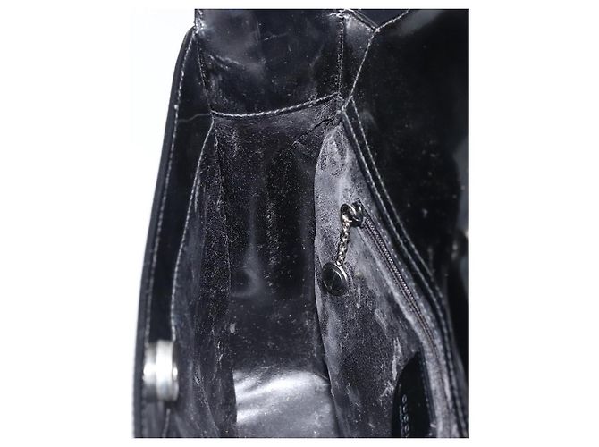 Borsa a Spalla GUCCI Pelle Verniciata Nera Argento 000 1046 0506 Auth 175203 - vista 17