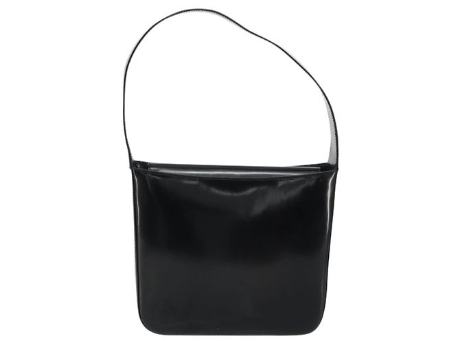 Borsa a Spalla GUCCI Pelle Verniciata Nera Argento 000 1046 0506 Auth 175203 - vista 3