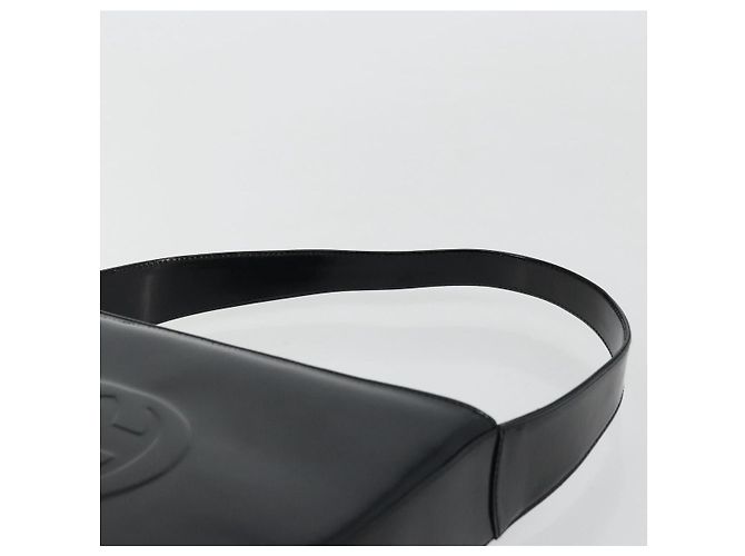 Borsa a Spalla GUCCI Pelle Verniciata Nera Argento 000 1046 0506 Auth 175203 - vista 8