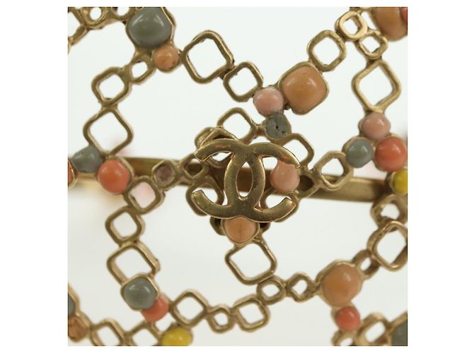 Chanel Bracciale rigido COCO Mark in metallo dorato CC Auth YKZ1423M - vista 10