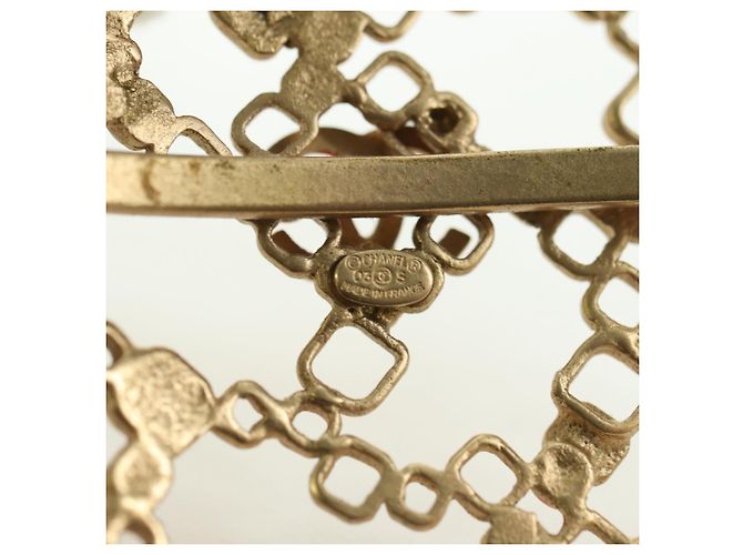 Chanel Bracciale rigido COCO Mark in metallo dorato CC Auth YKZ1423M - vista 13