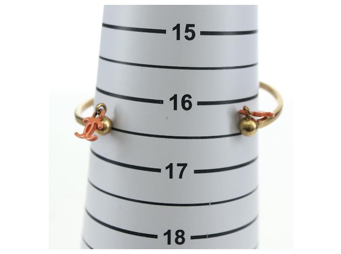 Chanel Bracciale rigido COCO Mark in metallo dorato CC Auth YKZ1423M - vista 14
