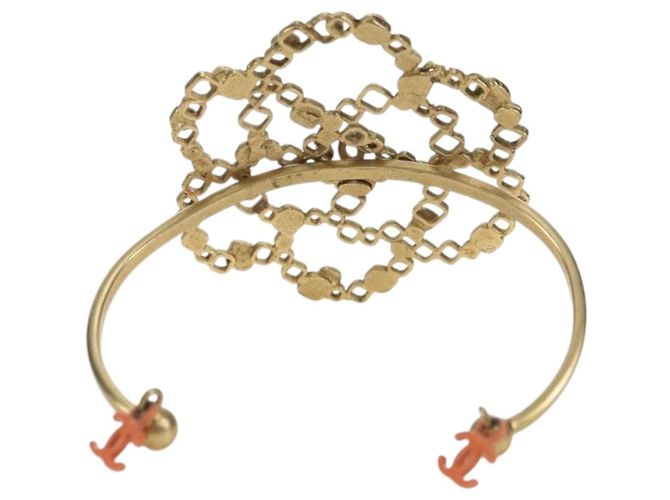 Chanel Bracciale rigido COCO Mark in metallo dorato CC Auth YKZ1423M - vista 3