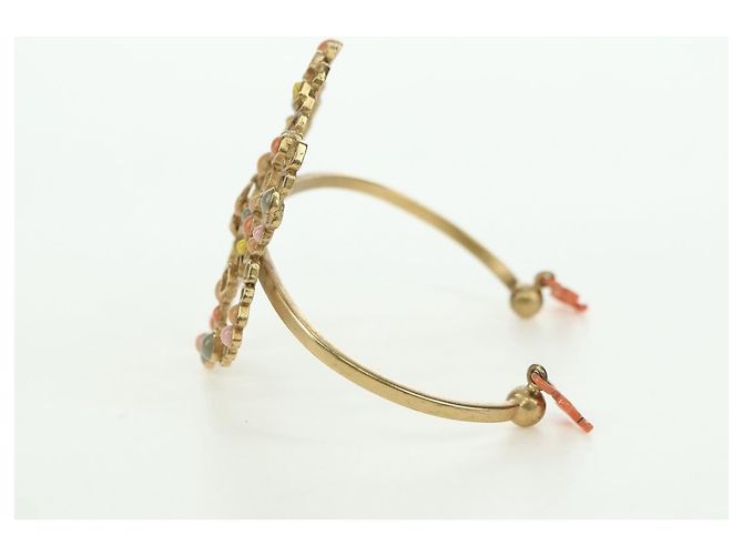 Chanel Bracciale rigido COCO Mark in metallo dorato CC Auth YKZ1423M - vista 4