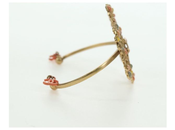 Chanel Bracciale rigido COCO Mark in metallo dorato CC Auth YKZ1423M - vista 5
