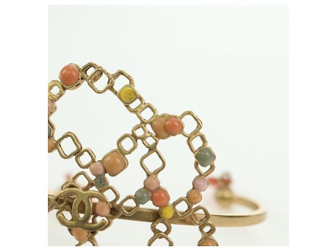 Chanel Bracciale rigido COCO Mark in metallo dorato CC Auth YKZ1423M - vista 7