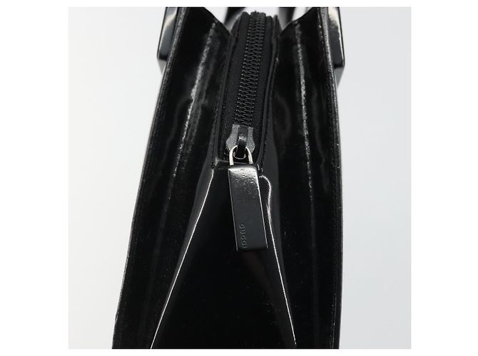 Gucci Tote Bag aus schwarzem Lackleder Auth 175158 - Ansicht 14