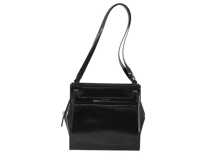 Gucci Tote Bag aus schwarzem Lackleder Auth 175158 - Ansicht 2