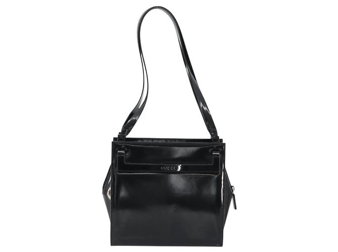 Gucci Tote Bag aus schwarzem Lackleder Auth 175158 - Ansicht 3