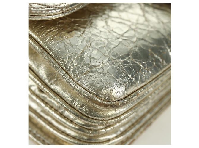 CHANEL Borsa a Spalla Matelassé in Pelle con Catena Dorata CC Auth YKZ1557SAM D'oro - vista 10