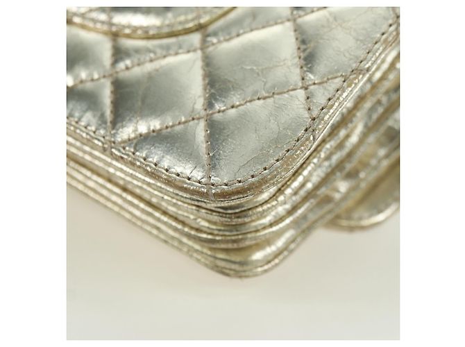 CHANEL Borsa a Spalla Matelassé in Pelle con Catena Dorata CC Auth YKZ1557SAM D'oro - vista 13