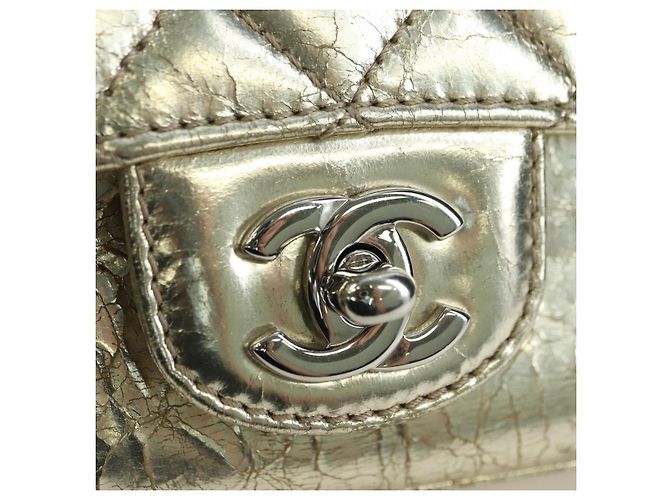 CHANEL Borsa a Spalla Matelassé in Pelle con Catena Dorata CC Auth YKZ1557SAM D'oro - vista 14