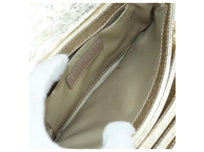 CHANEL Borsa a Spalla Matelassé in Pelle con Catena Dorata CC Auth YKZ1557SAM D'oro - vista 19