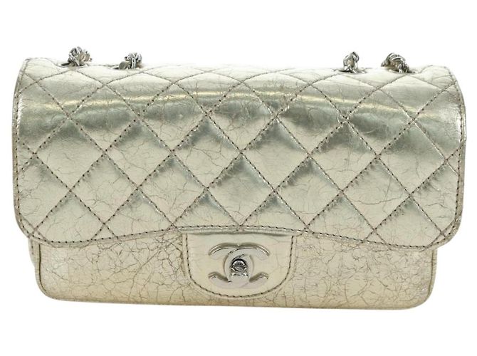 CHANEL Borsa a Spalla Matelassé in Pelle con Catena Dorata CC Auth YKZ1557SAM D'oro - vista 2