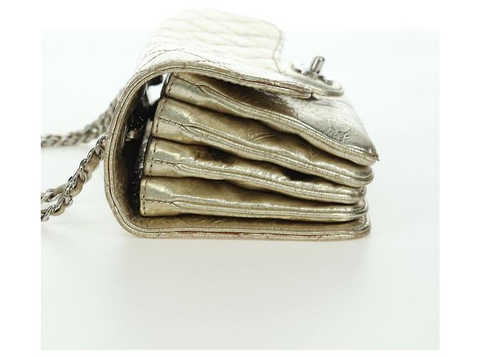 CHANEL Borsa a Spalla Matelassé in Pelle con Catena Dorata CC Auth YKZ1557SAM D'oro - vista 4