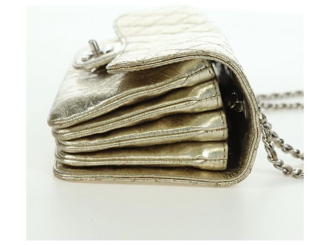 CHANEL Borsa a Spalla Matelassé in Pelle con Catena Dorata CC Auth YKZ1557SAM D'oro - vista 5