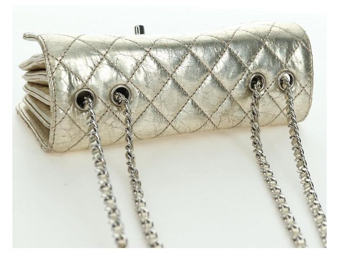 CHANEL Borsa a Spalla Matelassé in Pelle con Catena Dorata CC Auth YKZ1557SAM D'oro - vista 6
