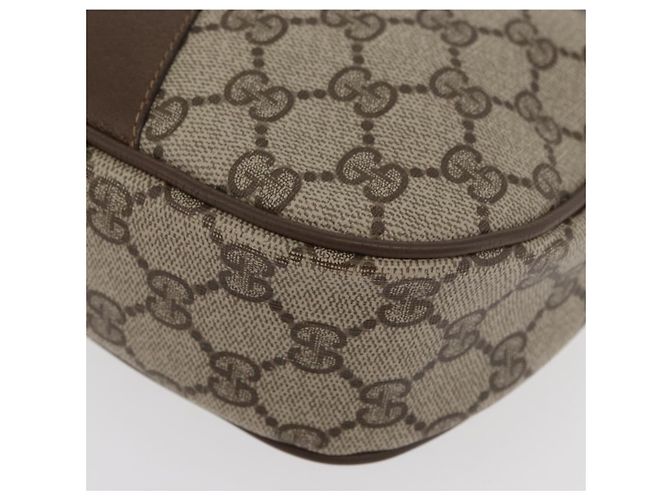 GUCCI GG Supreme Web Sherry Line Clutch Bag PVC Beige Oro 89 01 034 Auth ka3858 D'oro - vista 10