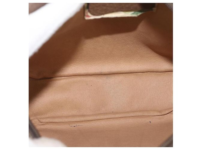GUCCI GG Supreme Web Sherry Line Clutch Bag PVC Beige Oro 89 01 034 Auth ka3858 D'oro - vista 16