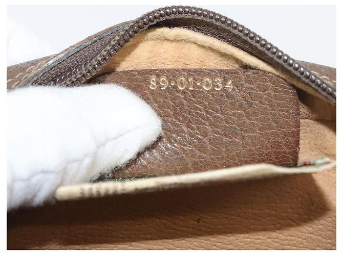 GUCCI GG Supreme Web Sherry Line Clutch Bag PVC Beige Oro 89 01 034 Auth ka3858 D'oro - vista 19