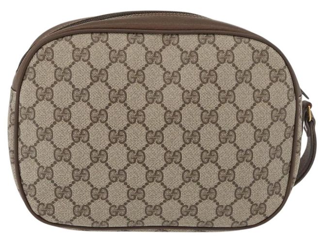 GUCCI GG Supreme Web Sherry Line Clutch Bag PVC Beige Oro 89 01 034 Auth ka3858 D'oro - vista 3