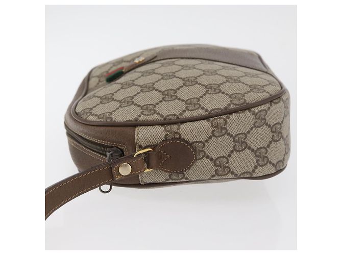 GUCCI GG Supreme Web Sherry Line Clutch Bag PVC Beige Oro 89 01 034 Auth ka3858 D'oro - vista 5