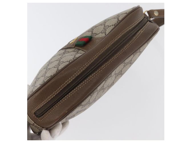 GUCCI GG Supreme Web Sherry Line Clutch Bag PVC Beige Oro 89 01 034 Auth ka3858 D'oro - vista 6
