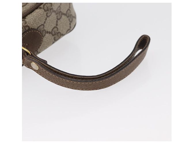 GUCCI GG Supreme Web Sherry Line Clutch Bag PVC Beige Oro 89 01 034 Auth ka3858 D'oro - vista 7