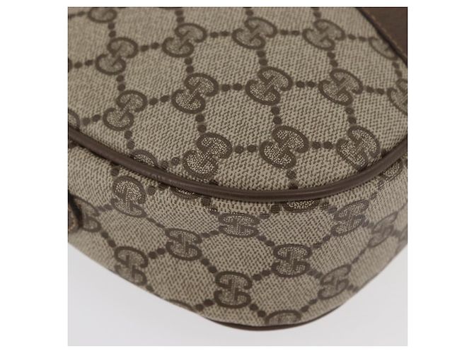GUCCI GG Supreme Web Sherry Line Clutch Bag PVC Beige Oro 89 01 034 Auth ka3858 D'oro - vista 9