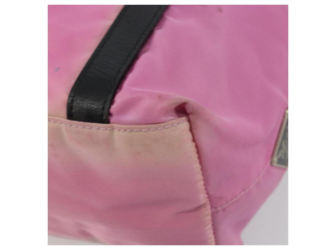 Borsa a Spalla PRADA Nylon Rosa Argento Auth 176628 - vista 10