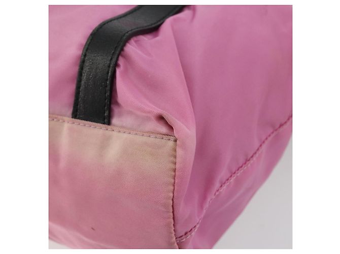 Borsa a Spalla PRADA Nylon Rosa Argento Auth 176628 - vista 12