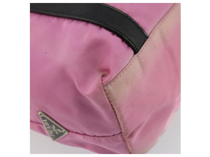 Borsa a Spalla PRADA Nylon Rosa Argento Auth 176628 - vista 13